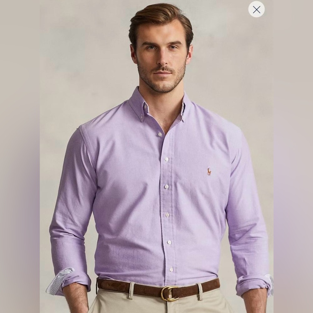 Ralph Lauren men’s Oxford shirt, size M, color thistle. 100% cotton